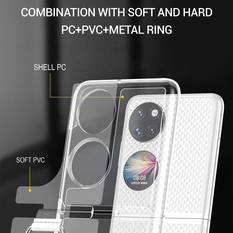 For Huawei P50 Pocket Ring Holder Transparent PC Phone Case(Glossy) - Huawei Cases by buy2fix | Online Shopping UK | buy2fix