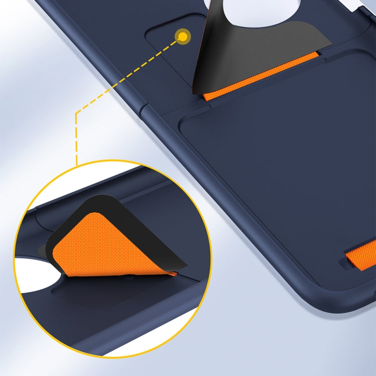For Huawei P50 Pocket Wrist Strap Skin Feel Frosted PC Phone Case(Navy Blue) - Huawei Cases by buy2fix | Online Shopping UK | buy2fix