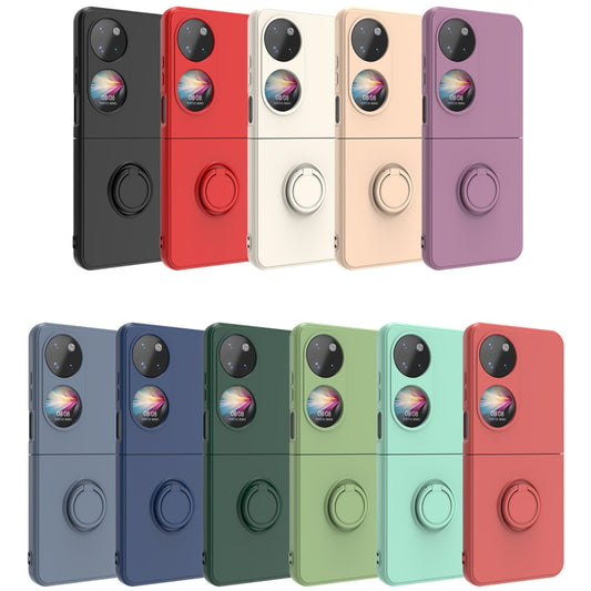 For Huawei P50 Pocket Ring Holder PC Phone Case(Black) by buy2fix