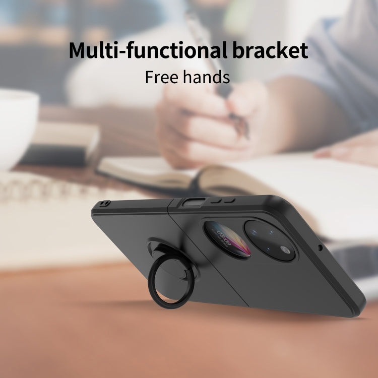 For Huawei P50 Pocket Ring Holder PC Phone Case(Blue) by buy2fix