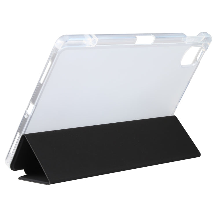 For Xiaomi Mi Pad 5 Pen Slot Transparent Back Cover Leather Tablet Case(Black) by buy2fix