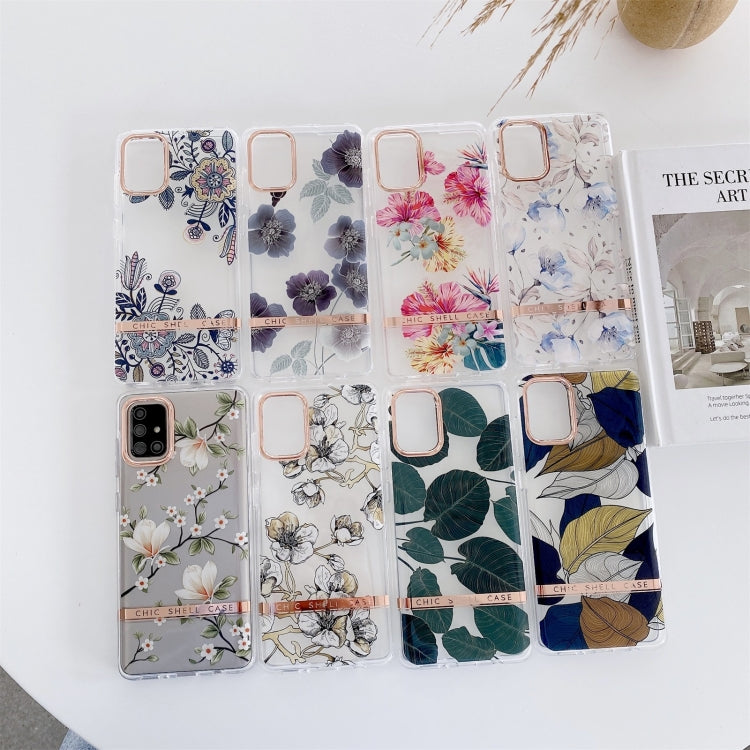 For Samsung Galaxy S22+ 5G Translucent Plating Flower Phone Case(Banana Leaf) - Galaxy S22+ 5G Cases by buy2fix | Online Shopping UK | buy2fix