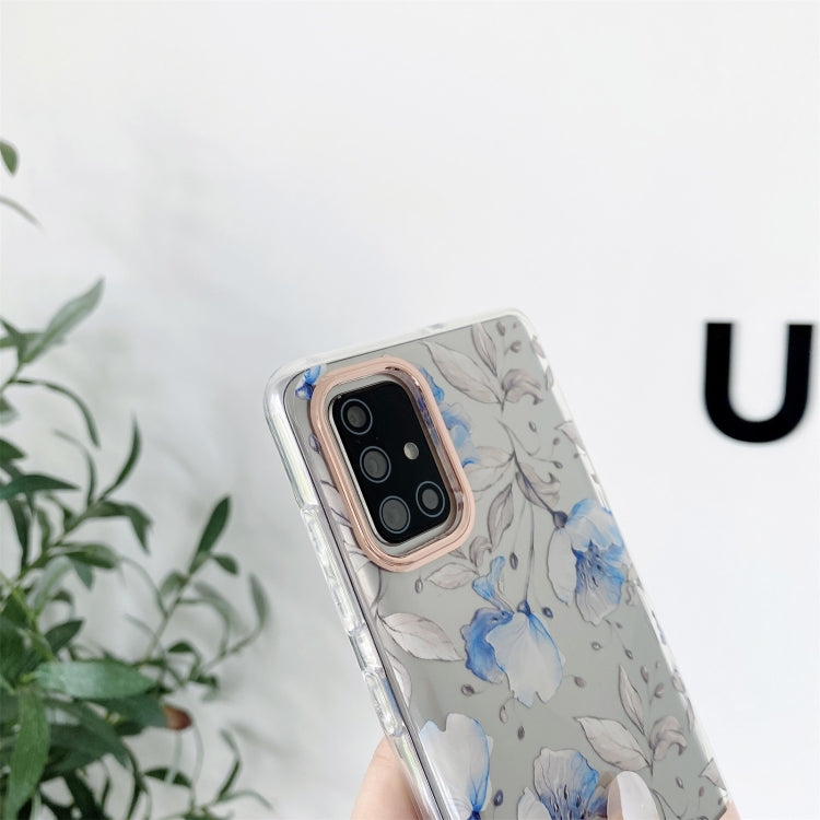 For Samsung Galaxy S22+ 5G Translucent Plating Flower Phone Case(Banana Leaf) - Galaxy S22+ 5G Cases by buy2fix | Online Shopping UK | buy2fix