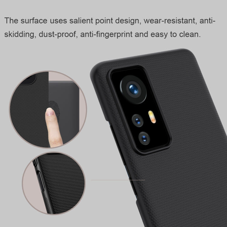 For Xiaomi 12 / 12X NILLKIN Frosted PC Phone Case(Black) - Xiaomi Cases by NILLKIN | Online Shopping UK | buy2fix