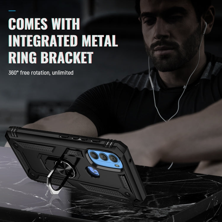 For Motorola Moto G71 5G Shockproof TPU + PC Phone Case with Holder(Black) by buy2fix