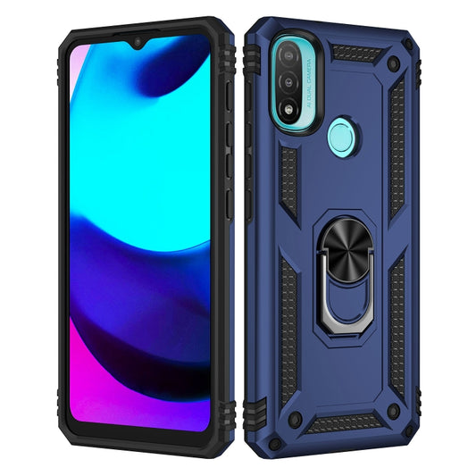 For Motorola Moto E20 / E30 / E40 Shockproof TPU + PC Holder Phone Case(Blue) by buy2fix
