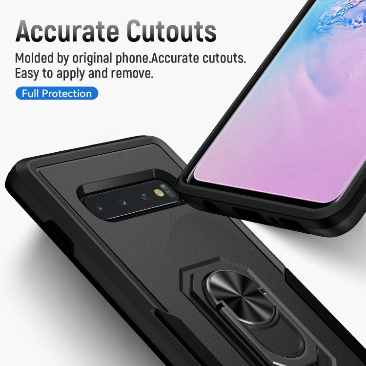 For Samsung Galaxy S10+ Pioneer Armor Heavy Duty PC + TPU Holder Phone Case(Black) - Galaxy Phone Cases by buy2fix | Online Shopping UK | buy2fix