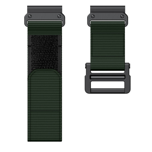 For Garmin Fenix 7X Hook And Loop Fastener Nylon Watch Band(Army Green) by buy2fix