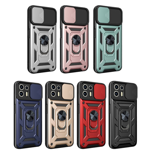 For Motorola Edge 20 Lite Sliding Camera Cover TPU+PC Phone Case(Blue) by buy2fix