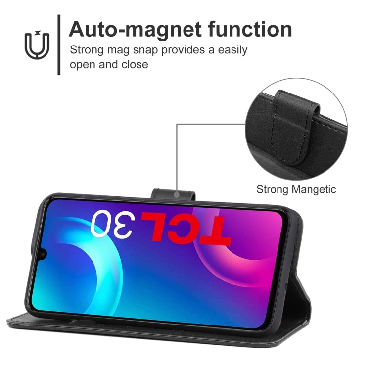 Leather Phone Case For TCL 30(Black) - TCL by buy2fix | Online Shopping UK | buy2fix