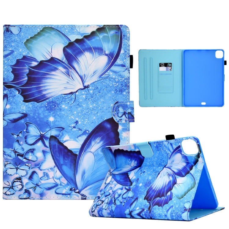 For iPad Pro 11 2022 / 2021 / 2020 Sewing Pen Slot Leather Tablet Case(Butterflies) - iPad Pro 11 (2022/2021) Cases by buy2fix | Online Shopping UK | buy2fix