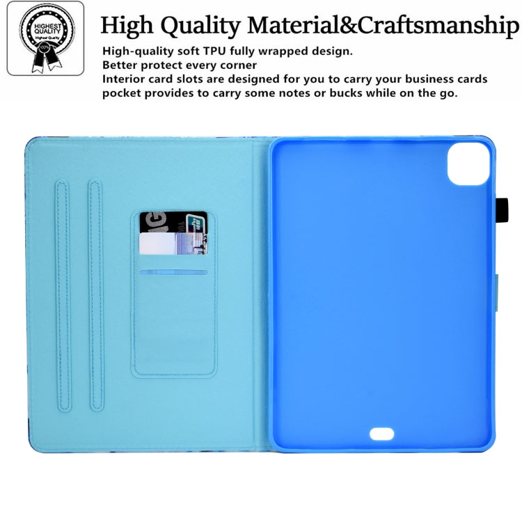 For iPad Pro 11 2022 / 2021 / 2020 Sewing Pen Slot Leather Tablet Case(Butterflies) - iPad Pro 11 (2022/2021) Cases by buy2fix | Online Shopping UK | buy2fix