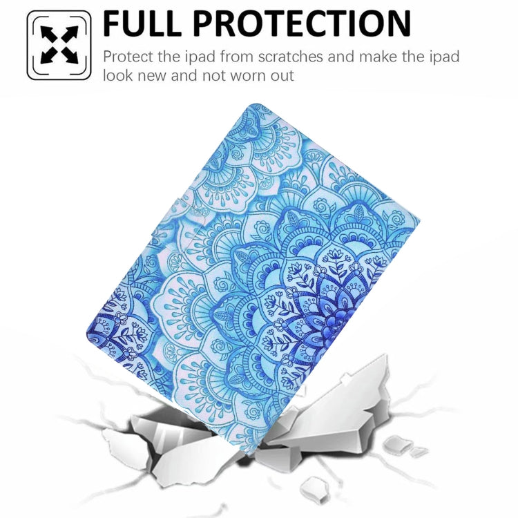 For iPad mini 6 / mini 2024 Electric Pressed TPU Leather Tablet Case(Green Flower) by buy2fix