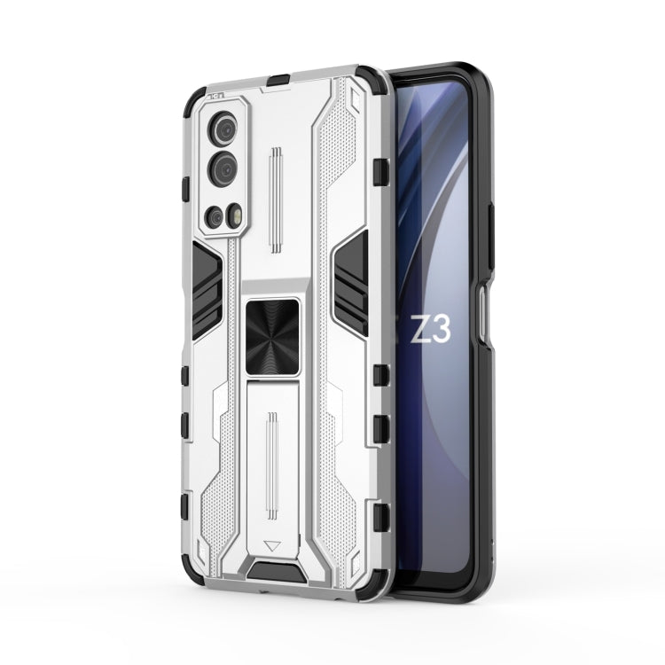 For vivo iQOO Z3 5G Supersonic PC + TPU Shock-proof Phone Case with Holder(Silver) - vivo Cases by buy2fix | Online Shopping UK | buy2fix