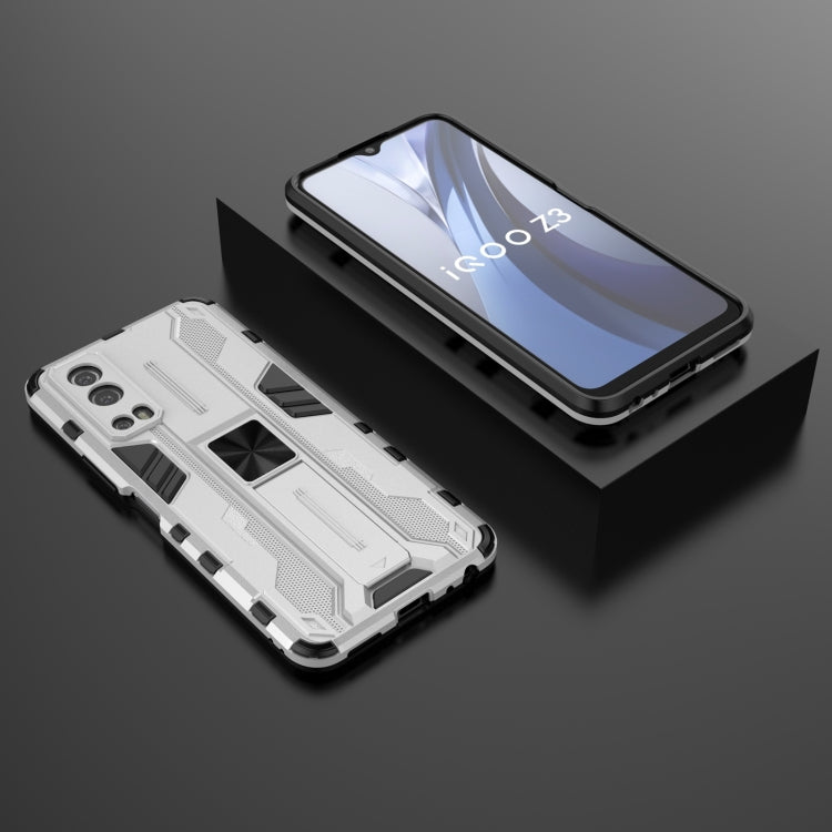 For vivo iQOO Z3 5G Supersonic PC + TPU Shock-proof Phone Case with Holder(Silver) - vivo Cases by buy2fix | Online Shopping UK | buy2fix