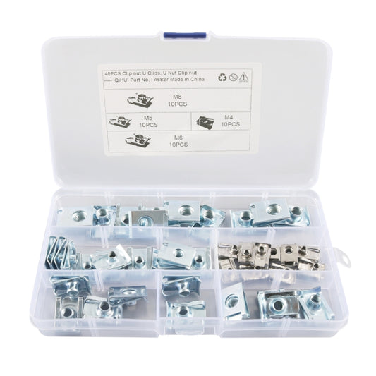 A6827 40 in 1 Car / Motorcycle Clip Nuts B-Shaped Clip Nut by buy2fix