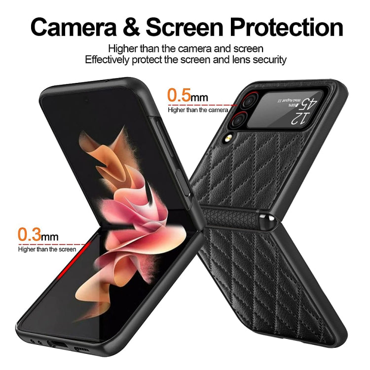 For Samsung Galaxy Z Flip3 5G Rhombus Hinge Phone Case(Pink) - Galaxy Phone Cases by buy2fix | Online Shopping UK | buy2fix