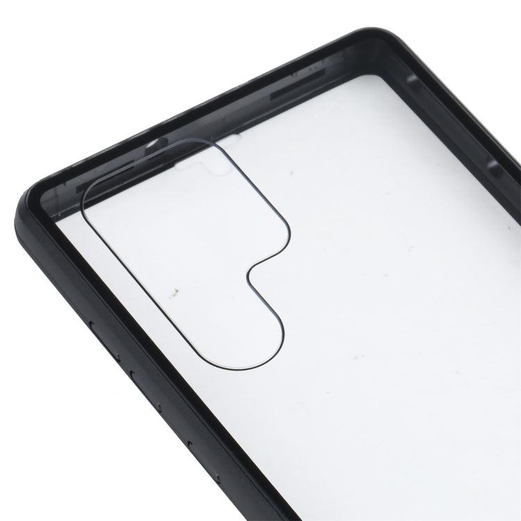 For Samsung Galaxy S22 Ultra 5G HD Magnetic Metal Tempered Glass Phone Case(Black) by buy2fix