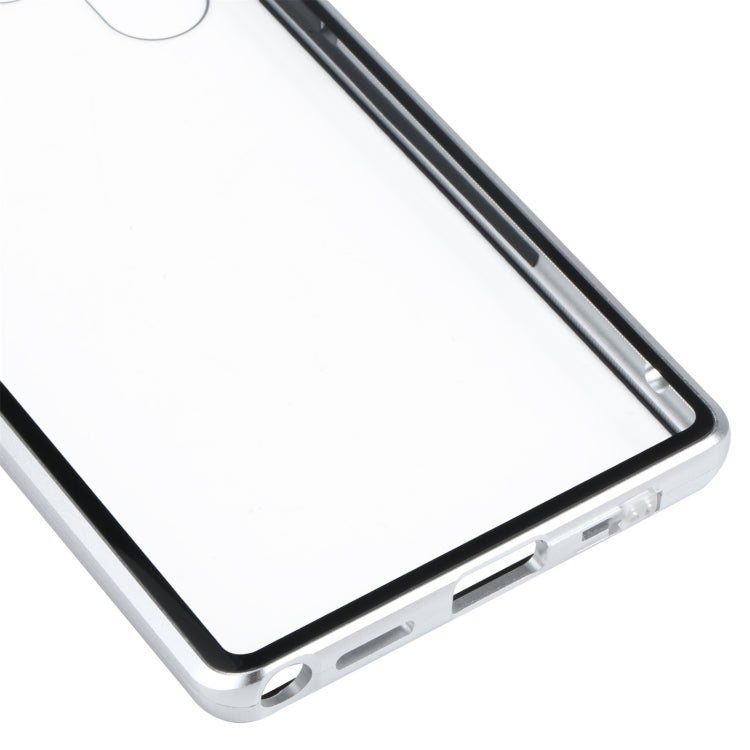 For Samsung Galaxy S22 Ultra 5G HD Magnetic Metal Tempered Glass Phone Case(Silver) - Galaxy S22 Ultra 5G Cases by buy2fix | Online Shopping UK | buy2fix