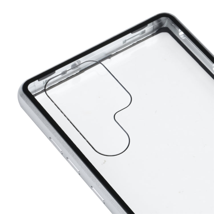 For Samsung Galaxy S22 Ultra 5G HD Magnetic Metal Tempered Glass Phone Case(Silver) - Galaxy S22 Ultra 5G Cases by buy2fix | Online Shopping UK | buy2fix