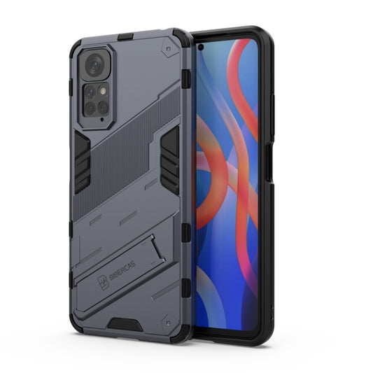 For Xiaomi Redmi Note 11 / Note 11S Global Punk Armor 2 in 1 PC + TPU Shockproof Phone Case with Invisible Holder(Gray) by buy2fix