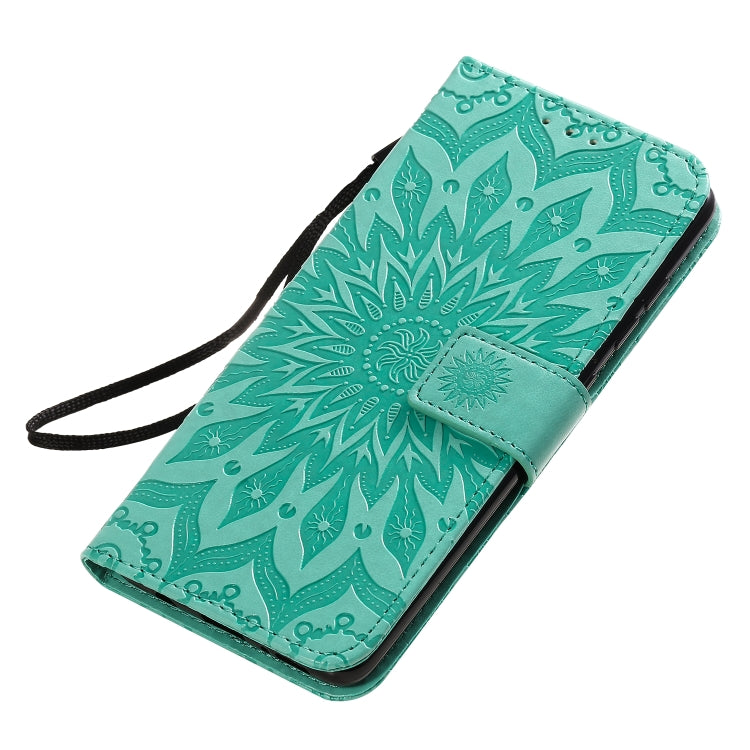 For Galaxy A51 Sun Print Horizontal Flip Protective Case with Holder & Card Slots & Wallet(Green) by buy2fix