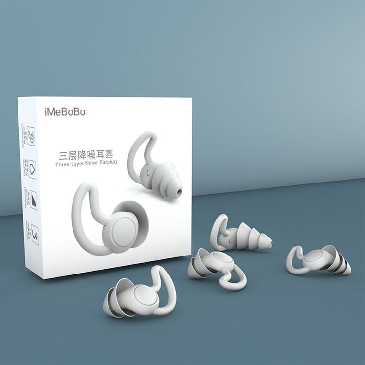 iMeBoBo A1 Shark Fin Version Nano Silicone Sleeping Noise Reduction Earplugs, Style:Two Layer(Grey) - Anti-dust & Ear Caps by buy2fix | Online Shopping UK | buy2fix