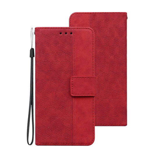 For Motorola Moto G30 / G20 / G10 / G10 Power Geometric Embossed Leather Phone Case(Red) by buy2fix