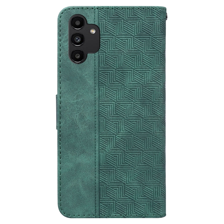 For Samsung Galaxy A13 4G Geometric Embossed Leather Phone Case(Green) - Galaxy Phone Cases by buy2fix | Online Shopping UK | buy2fix