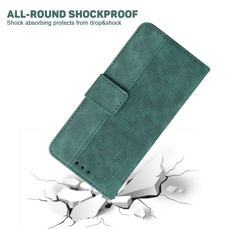 For Samsung Galaxy A13 4G Geometric Embossed Leather Phone Case(Green) - Galaxy Phone Cases by buy2fix | Online Shopping UK | buy2fix