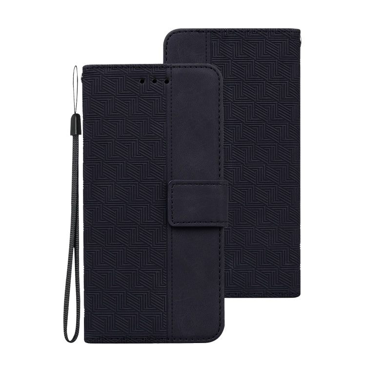 For Samsung Galaxy A13 4G Geometric Embossed Leather Phone Case(Black) - Galaxy Phone Cases by buy2fix | Online Shopping UK | buy2fix