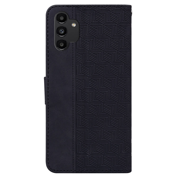 For Samsung Galaxy A13 4G Geometric Embossed Leather Phone Case(Black) - Galaxy Phone Cases by buy2fix | Online Shopping UK | buy2fix