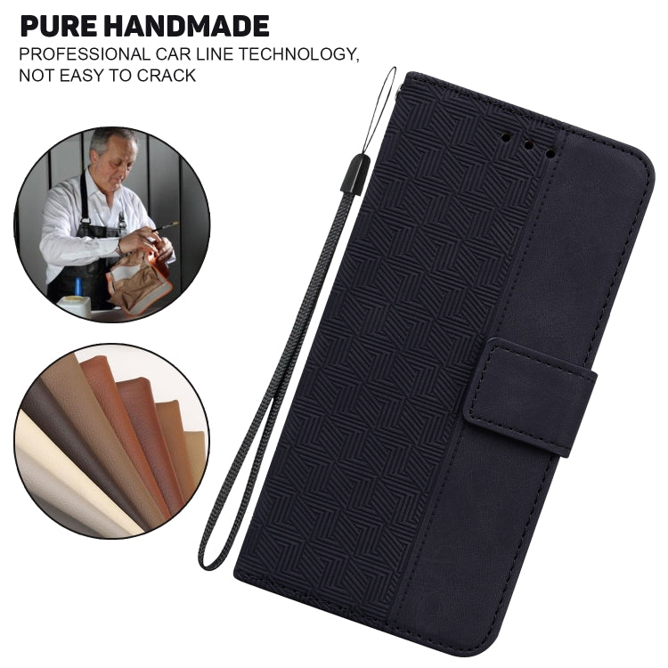 For Samsung Galaxy A13 4G Geometric Embossed Leather Phone Case(Black) - Galaxy Phone Cases by buy2fix | Online Shopping UK | buy2fix