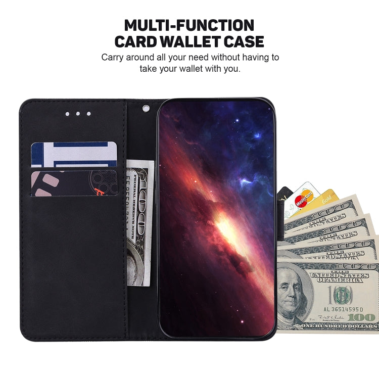 For Samsung Galaxy A13 4G Geometric Embossed Leather Phone Case(Black) - Galaxy Phone Cases by buy2fix | Online Shopping UK | buy2fix