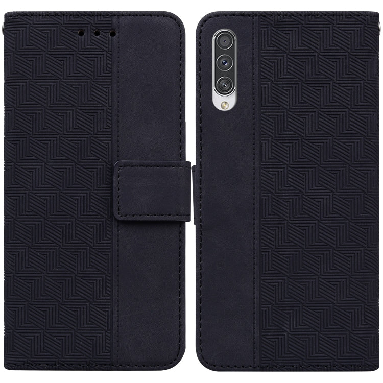 For Samsung Galaxy A70 / A70s Geometric Embossed Leather Phone Case(Black) - Galaxy Phone Cases by buy2fix | Online Shopping UK | buy2fix