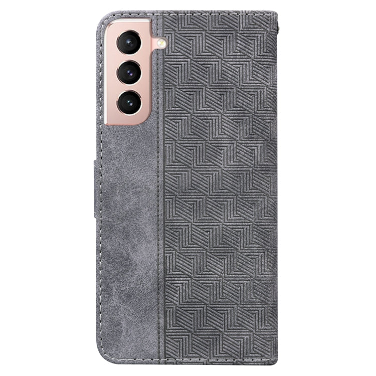 For Samsung Galaxy S22+ 5G Geometric Embossed Leather Phone Case(Grey) - Galaxy S22+ 5G Cases by buy2fix | Online Shopping UK | buy2fix