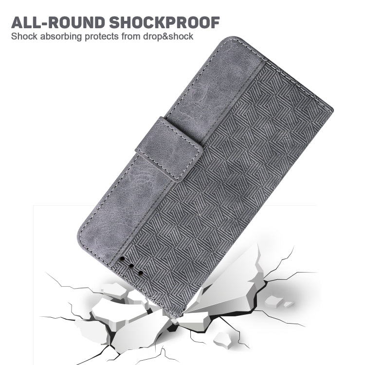 For Samsung Galaxy S22+ 5G Geometric Embossed Leather Phone Case(Grey) - Galaxy S22+ 5G Cases by buy2fix | Online Shopping UK | buy2fix