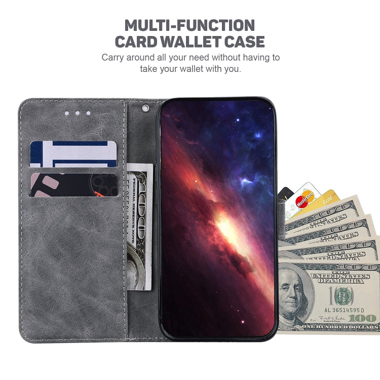For Samsung Galaxy S22+ 5G Geometric Embossed Leather Phone Case(Grey) - Galaxy S22+ 5G Cases by buy2fix | Online Shopping UK | buy2fix