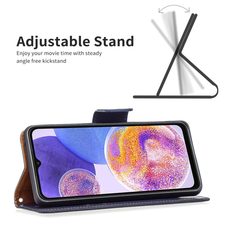 For Samsung Galaxy A23 5G Litchi Texture Pure Color Leather Phone Case(Dark Blue) - Galaxy Phone Cases by buy2fix | Online Shopping UK | buy2fix