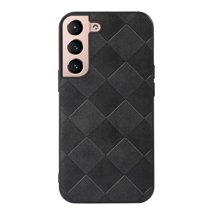 For Samsung Galaxy S22 5G Weave Plaid PU Phone Case(Black) - Galaxy S22 5G Cases by buy2fix | Online Shopping UK | buy2fix