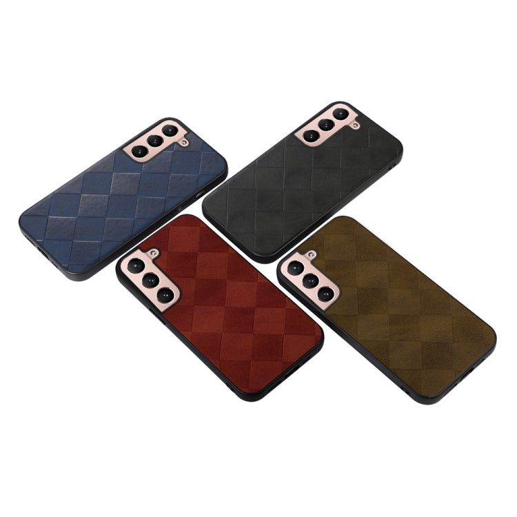 For Samsung Galaxy S22+ 5G Weave Plaid PU Phone Case(Black) - Galaxy S22+ 5G Cases by buy2fix | Online Shopping UK | buy2fix