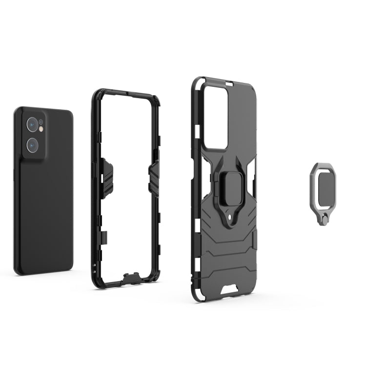 For OnePlus Nord CE 2 5G Magnetic Ring Holder PC + TPU Phone Case(Black) - OnePlus Cases by buy2fix | Online Shopping UK | buy2fix