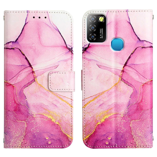 For Infinix Hot 10 Lite / Smart 5 X657 PT003 Marble Pattern Flip Leather Phone Case(Pink Purple Gold LS001) by buy2fix