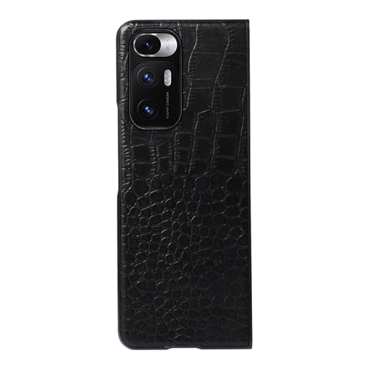 For Xiaomi Mi Mix Fold Crocodile Top Layer Cowhide Leather Phone Case(Black) by buy2fix