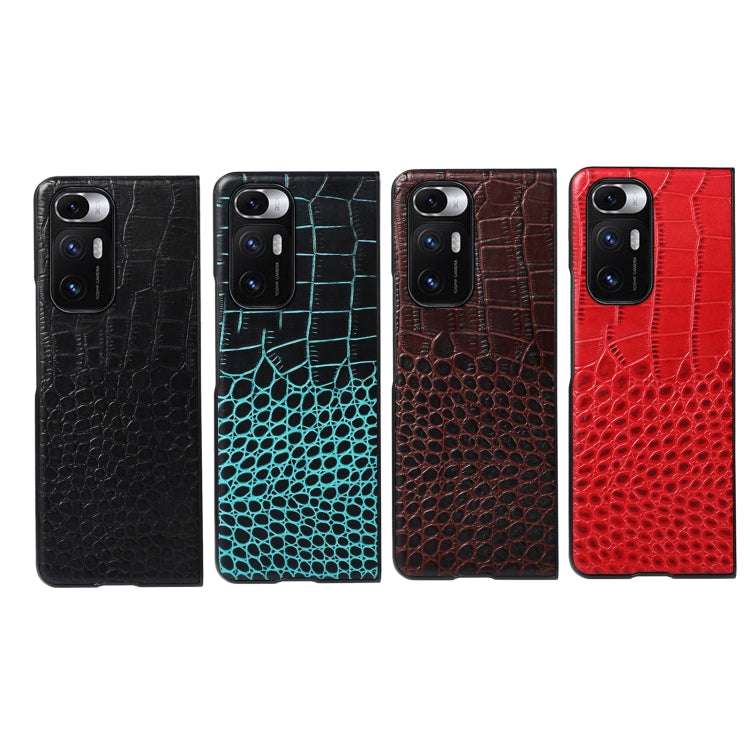 For Xiaomi Mi Mix Fold Crocodile Top Layer Cowhide Leather Phone Case(Black) - Xiaomi Cases by buy2fix | Online Shopping UK | buy2fix