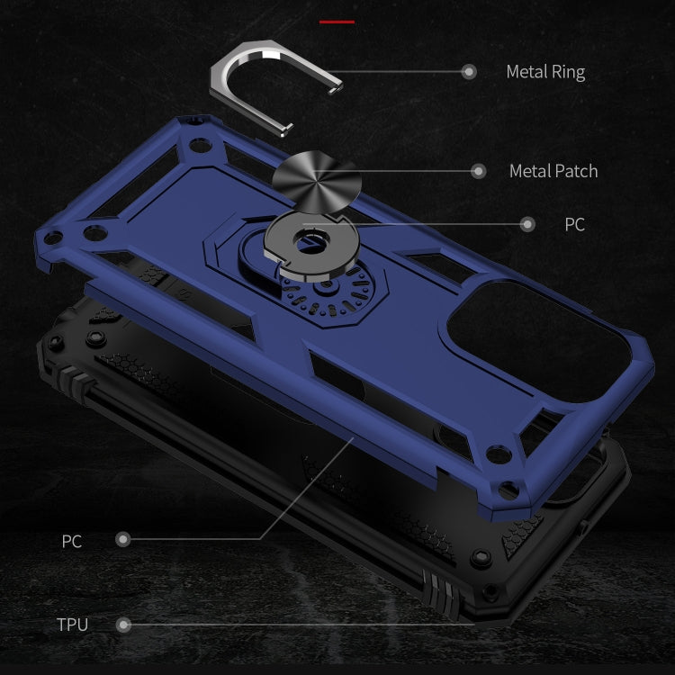 For Samsung Galaxy A23 Shockproof TPU + PC Phone Case with Holder(Blue) - Galaxy Phone Cases by buy2fix | Online Shopping UK | buy2fix
