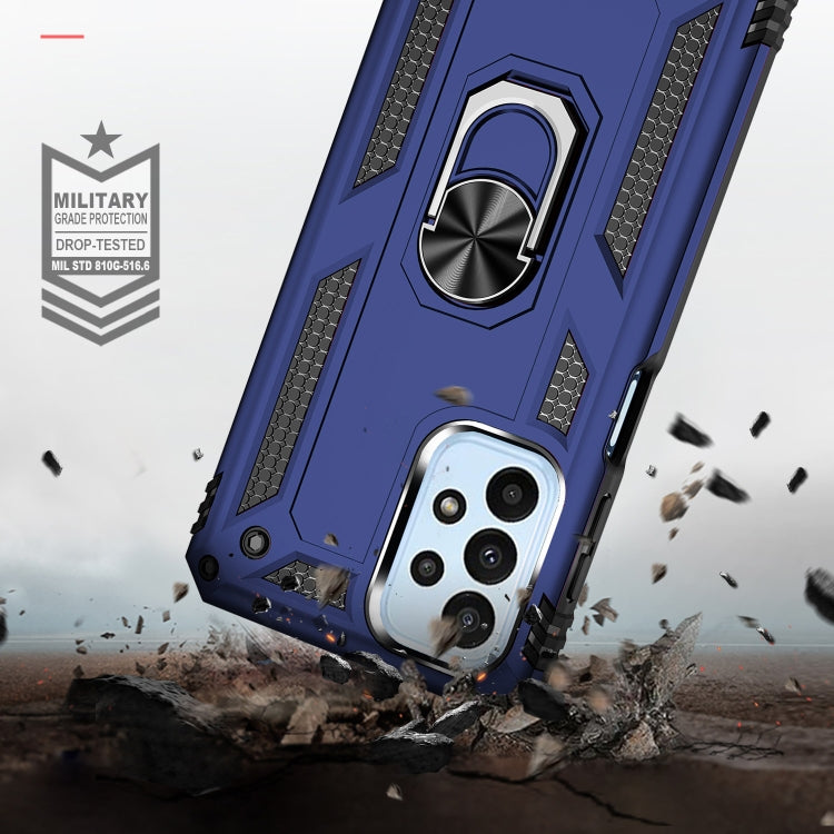 For Samsung Galaxy A23 Shockproof TPU + PC Phone Case with Holder(Blue) - Galaxy Phone Cases by buy2fix | Online Shopping UK | buy2fix