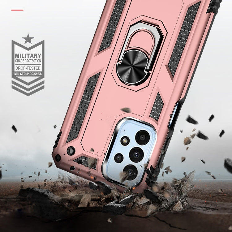For Samsung Galaxy A23 Shockproof TPU + PC Phone Case with Holder(Rose Gold) - Galaxy Phone Cases by buy2fix | Online Shopping UK | buy2fix