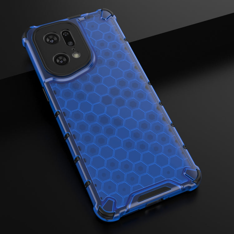 For OPPO Find X5 Pro Shockproof Honeycomb PC + TPU Phone Case(Blue) - OPPO Cases by buy2fix | Online Shopping UK | buy2fix