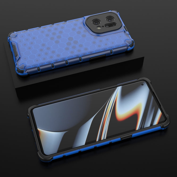 For OPPO Find X5 Pro Shockproof Honeycomb PC + TPU Phone Case(Blue) - OPPO Cases by buy2fix | Online Shopping UK | buy2fix